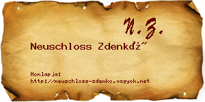 Neuschloss Zdenkó névjegykártya